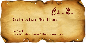 Csintalan Meliton névjegykártya